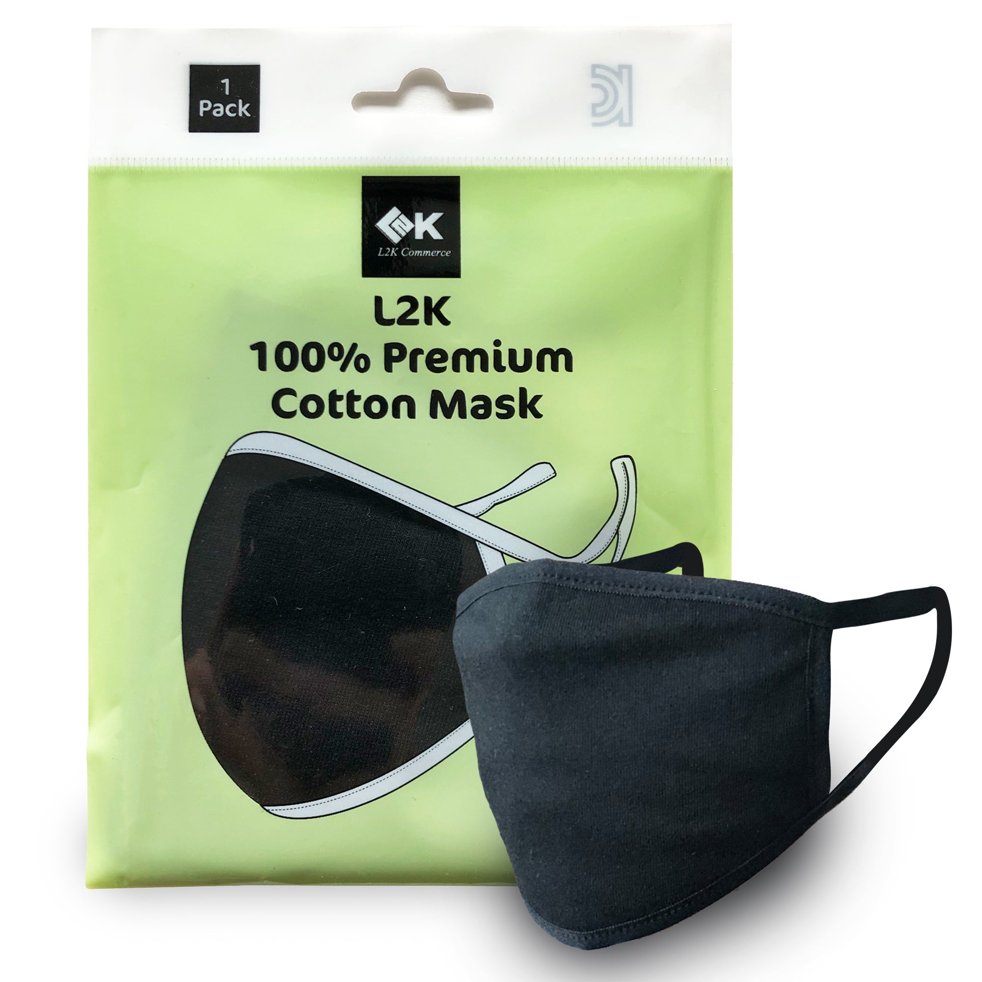 (MADE IN KOREA) L2K 100% Premium Cotton Mask - Washable & Reusable