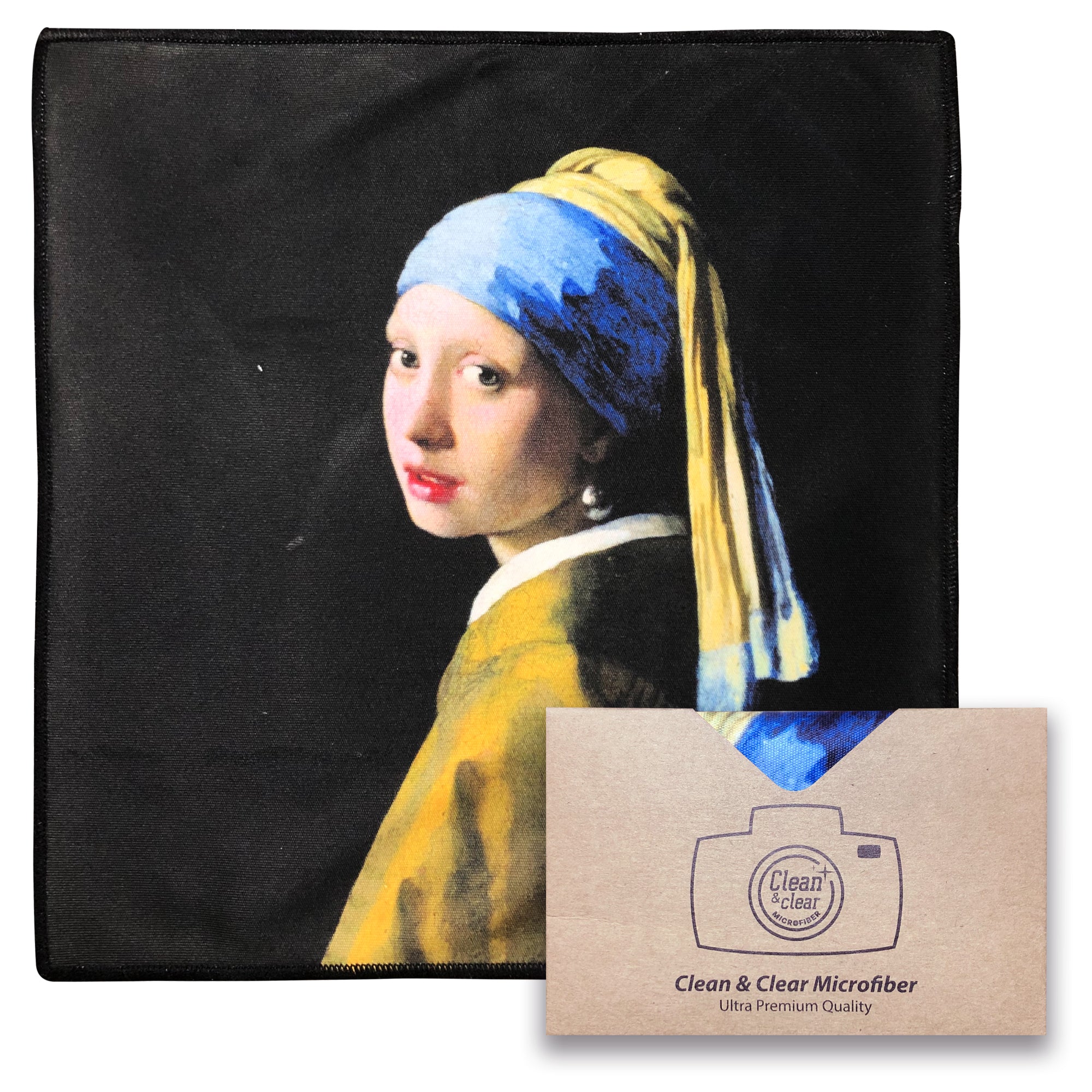 [6 Pack] Johannes Vermeer "Girl with a Pearl Earring" - Art Collection - Ultra Premium Quality Microfiber Cleaning Cloths