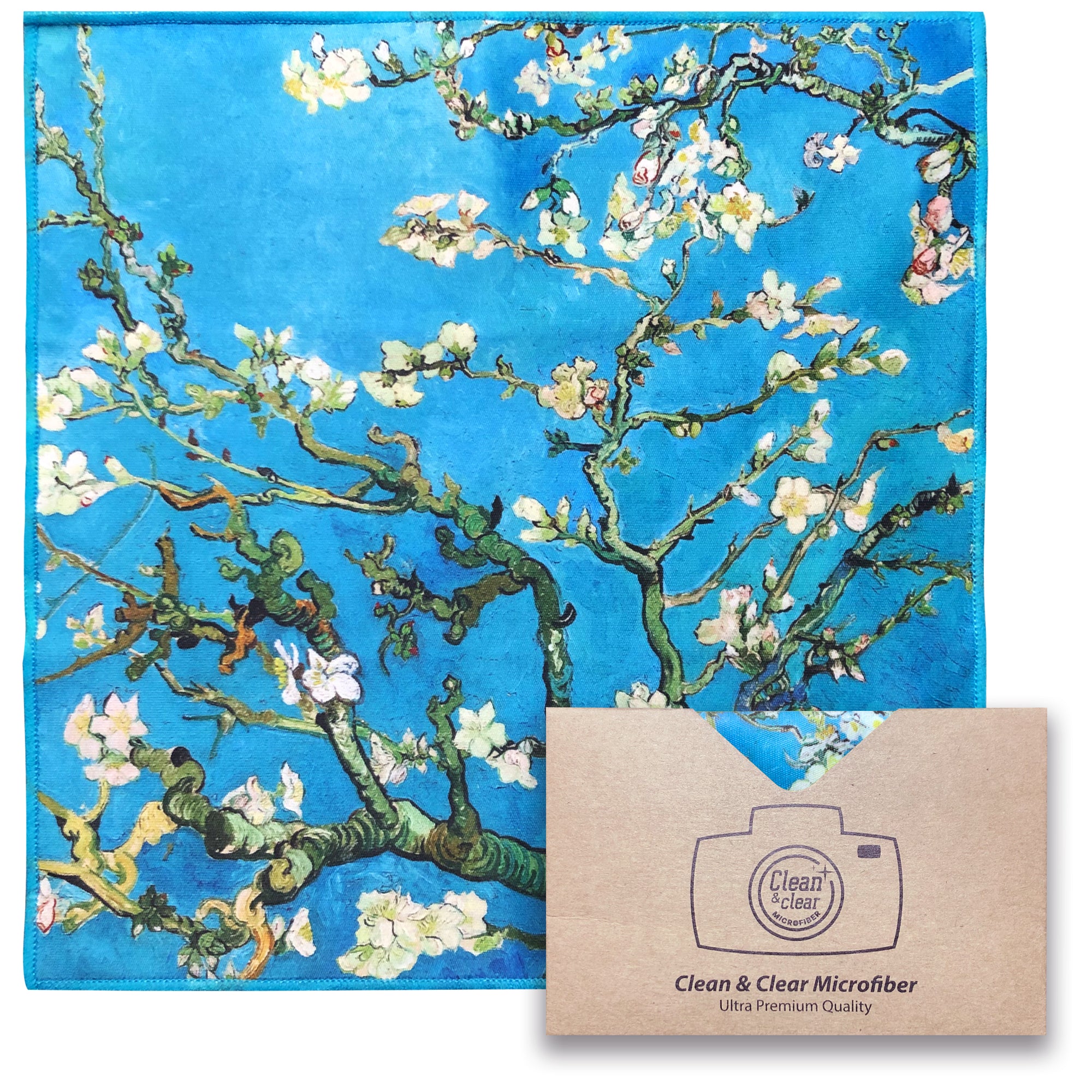 [6 Pack] Vincent Van Gogh "Almond Blossom" - Art Collection - Ultra Premium Quality Microfiber Cleaning Cloths