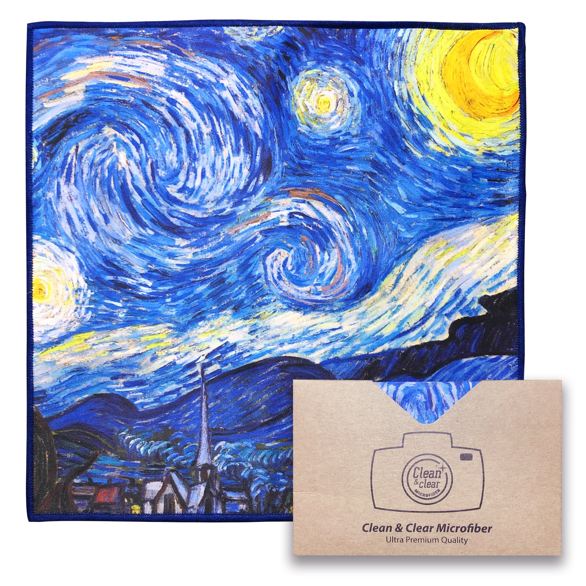 [6 Pack] Vincent Van Gogh "The Starry Night" - Art Collection - Ultra Premium Quality Microfiber Cleaning Cloths